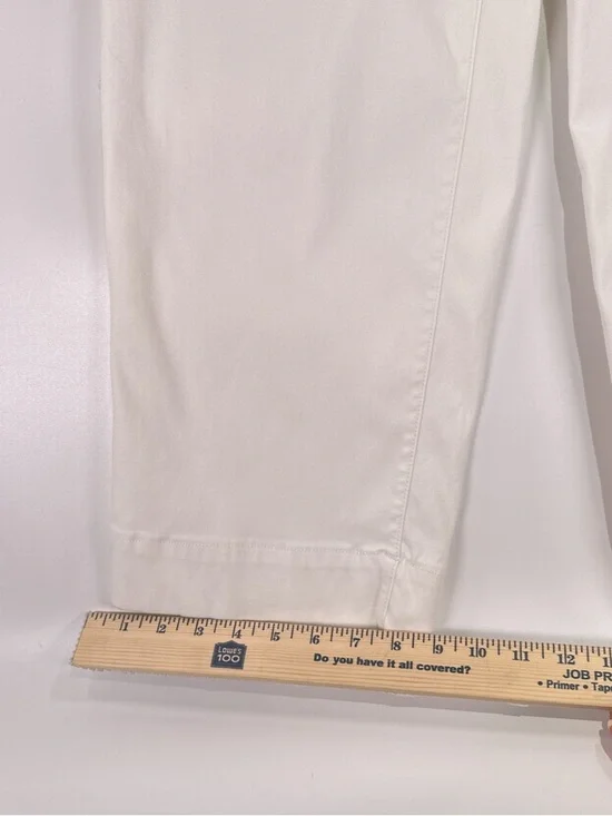 Spanx White Stretch Twill Cropped Wide Leg Pants Medium Petite - Picture 13 of 14